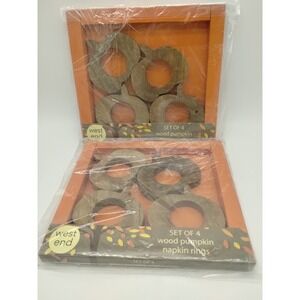 8 Wood Pumpkin Napkin Rings West End Stein Mart Thanksgiving Fall